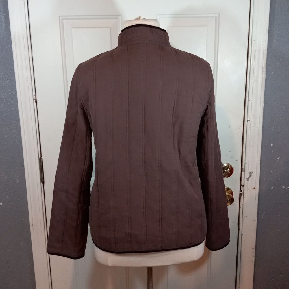 Vintage LUTAR Tan Black Lined Silk Coat - Picture 4 of 15